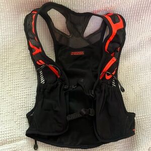 Nike Black and Orange Athletic Running Vest with hydration pockets